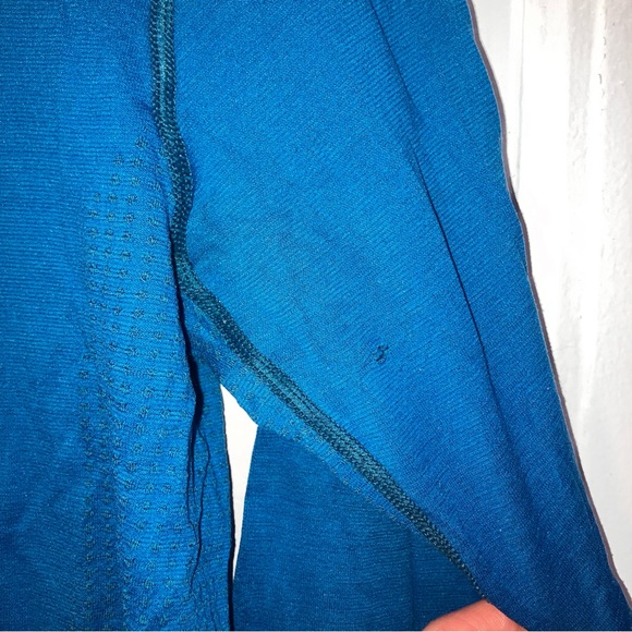 Smartwool lightweight cobalt bright blue base layer 3/4 zip size medium - Picture 5 of 7